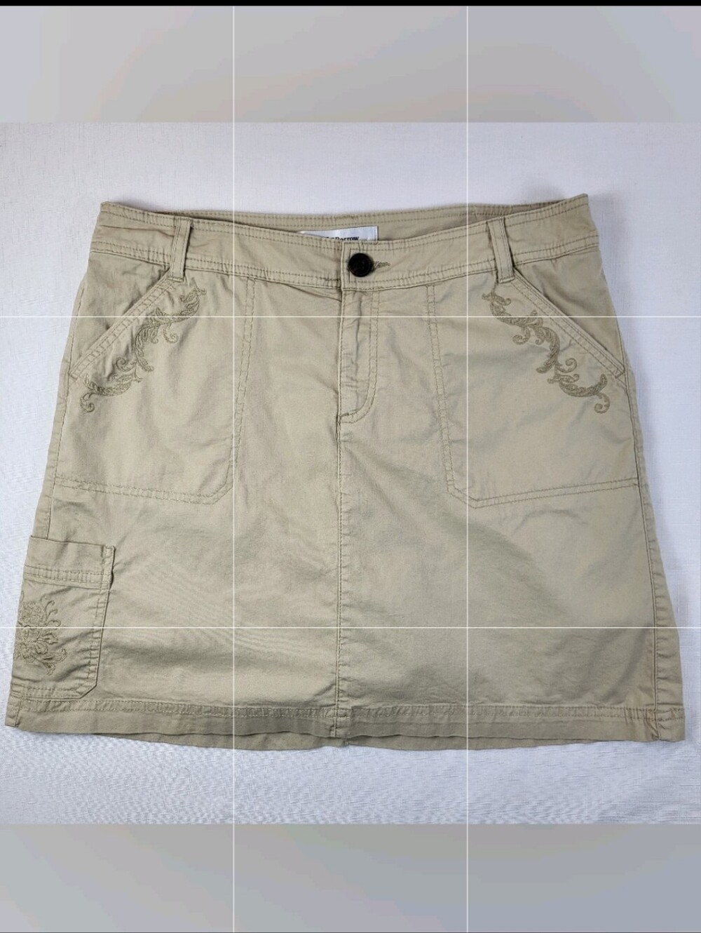Croft & Barrow Khaki SKORT Womens Size 14 Pockets Zip Stretch Skirt with Shorts